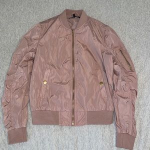Blush pink Zip up Bomber Jacket
